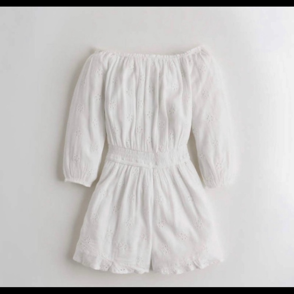 White Shoulder Romper